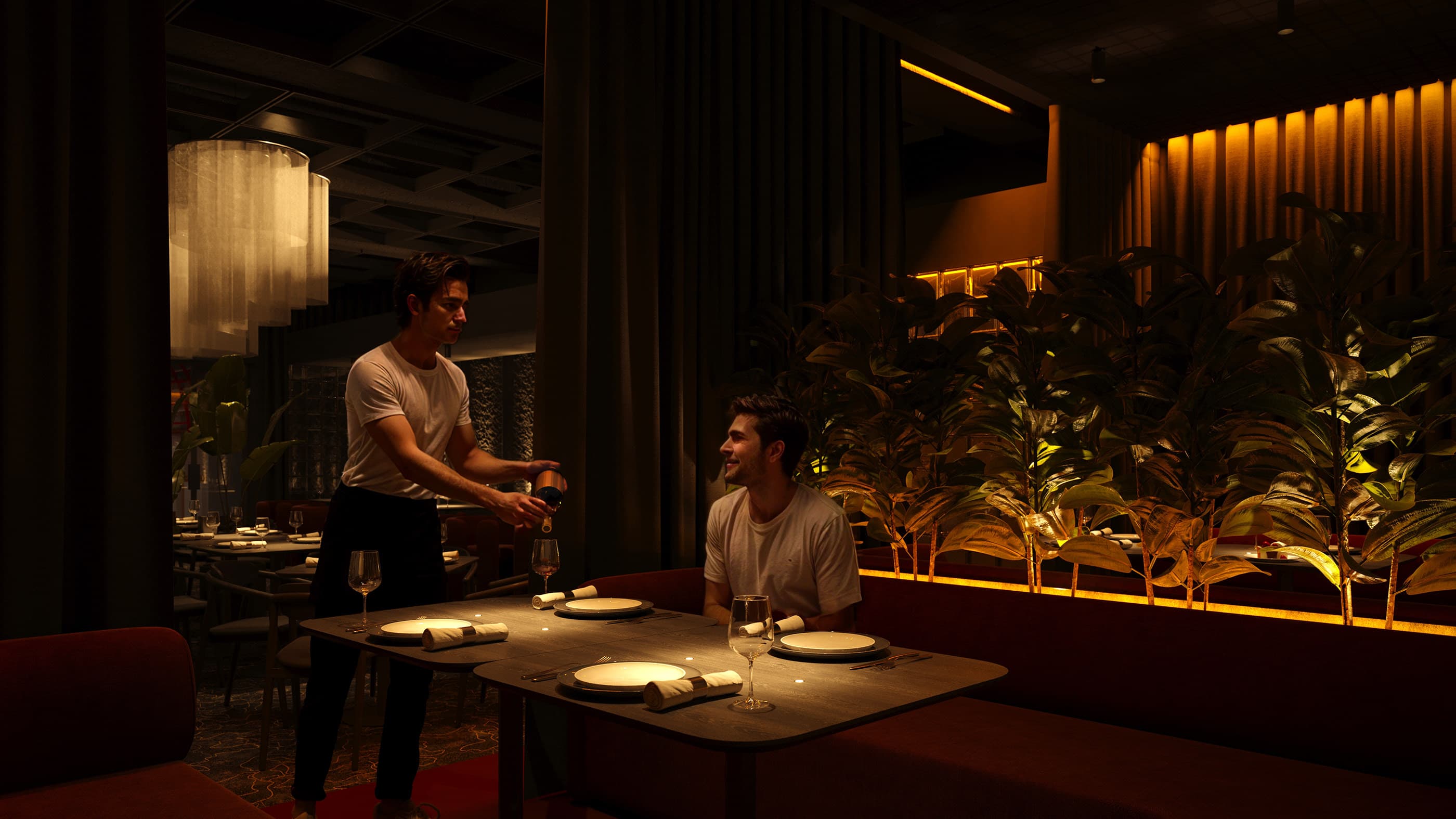 Diners at a table in Atelier Noord